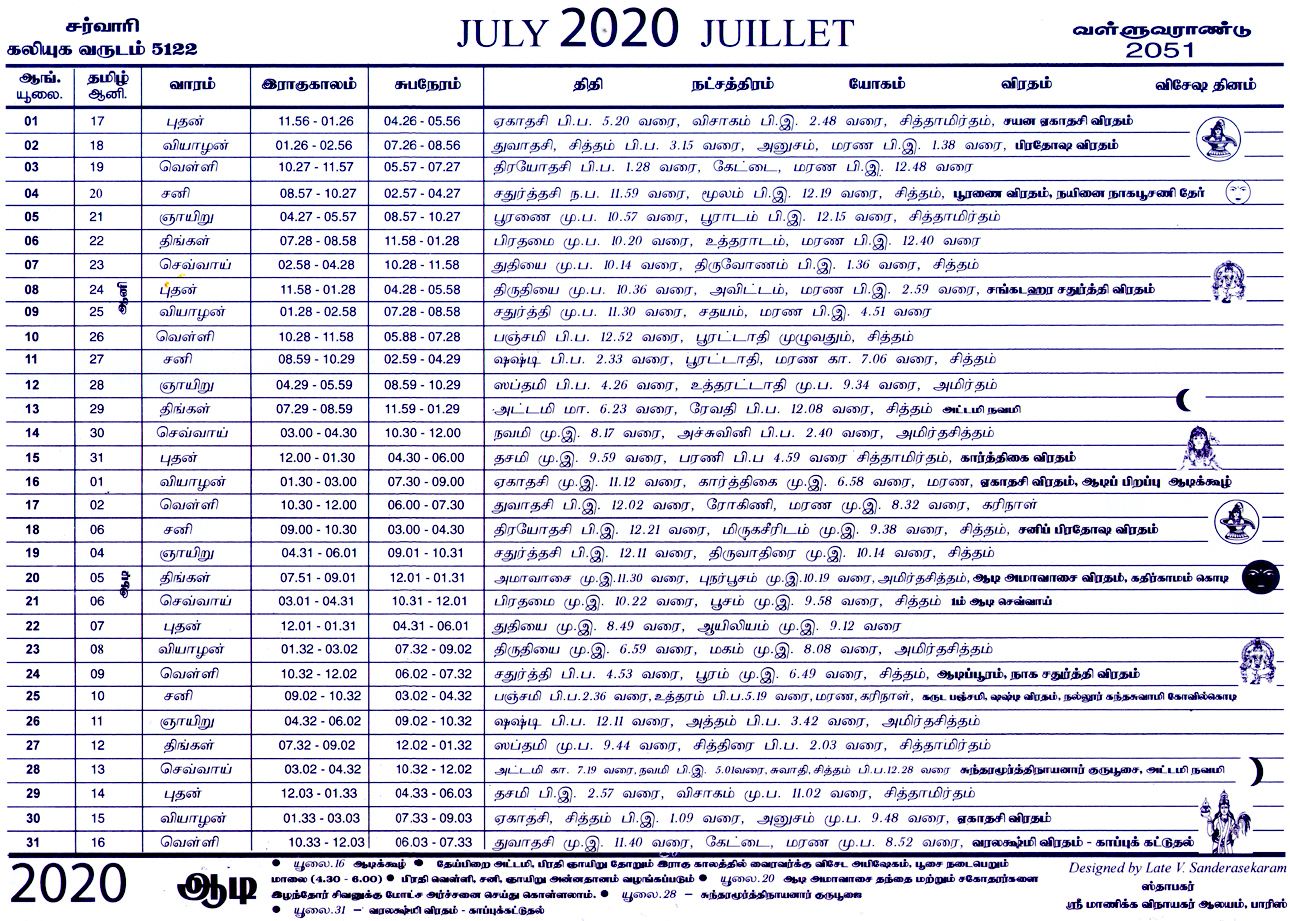 Calendrier Tamoul -ganesh